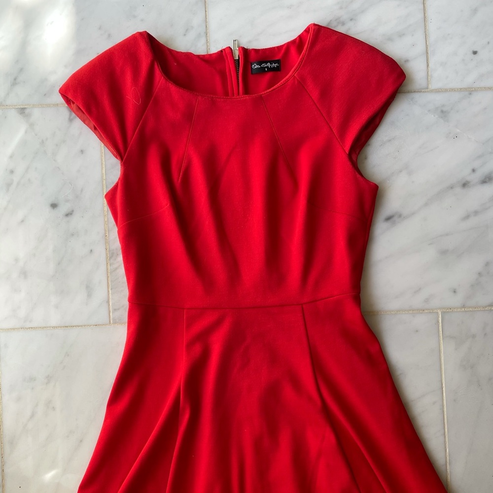 Selfridges Red shoulder pad dress- Size EU 6